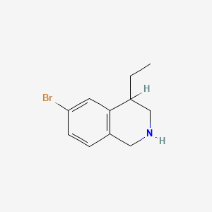 molecular formula C11H14BrN B578059 6-bromo-4-ethyl-1,2,3,4-tetrahydroIsoquinoline CAS No. 1243816-96-7