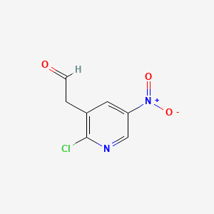 molecular formula C7H5ClN2O3 B578067 2-(2-Chloro-5-nitropyridin-3-yl)acetaldehyde CAS No. 1256264-86-4