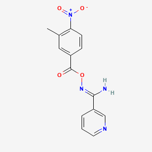 molecular formula C14H12N4O4 B5780752 N'-{[(3-methyl-4-nitrophenyl)carbonyl]oxy}pyridine-3-carboximidamide 