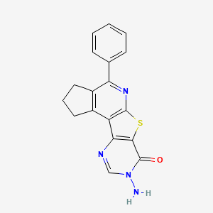molecular formula C18H14N4OS B5780869 13-amino-7-phenyl-10-thia-8,13,15-triazatetracyclo[7.7.0.02,6.011,16]hexadeca-1(9),2(6),7,11(16),14-pentaen-12-one 