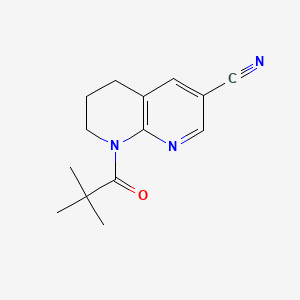 molecular formula C14H17N3O B578089 8-Pivaloyl-5,6,7,8-tetrahydro-1,8-naphthyridine-3-carbonitrile CAS No. 1222533-78-9