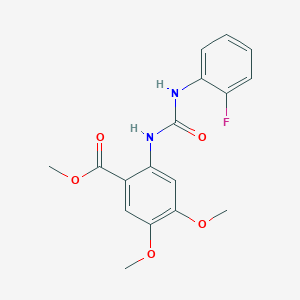 molecular formula C17H17FN2O5 B5780957 Methyl 2-{[(2-fluorophenyl)carbamoyl]amino}-4,5-dimethoxybenzoate 