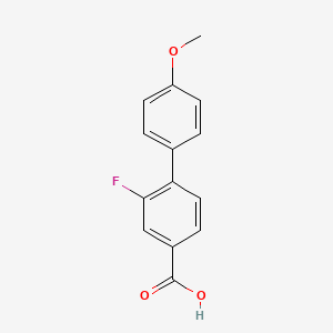 molecular formula C14H11FO3 B578110 3-Fluoro-4-(4-methoxyphenyl)benzoic acid CAS No. 1261892-86-7