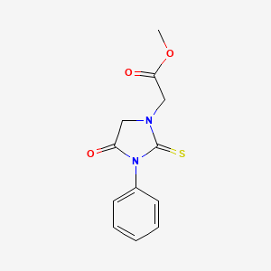 molecular formula C12H12N2O3S B5781104 methyl (4-oxo-3-phenyl-2-thioxo-1-imidazolidinyl)acetate 