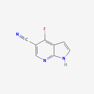 molecular formula C8H4FN3 B578112 4-Fluoro-1h-pyrrolo[2,3-b]pyridine-5-carbonitrile CAS No. 1260381-44-9