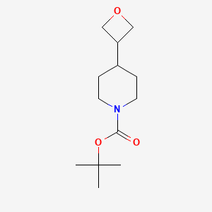 molecular formula C13H23NO3 B578115 叔丁基 4-(氧杂环丙烷-3-基)哌啶-1-甲酸酯 CAS No. 1257294-04-4