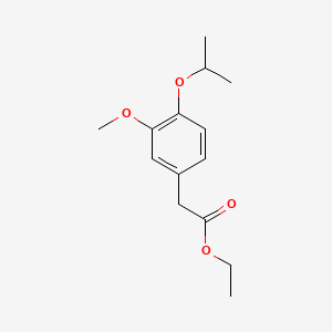 molecular formula C14H20O4 B578124 Ethyl 2-(4-isopropoxy-3-methoxyphenyl)acetate CAS No. 1256581-66-4