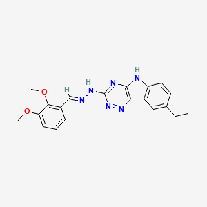 molecular formula C20H20N6O2 B5781246 N-[(E)-(2,3-dimethoxyphenyl)methylideneamino]-8-ethyl-5H-[1,2,4]triazino[5,6-b]indol-3-amine 