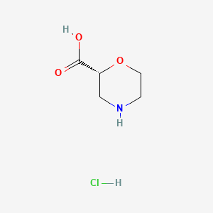 molecular formula C5H10ClNO3 B578127 (R)-吗啉-2-羧酸盐酸盐 CAS No. 1273577-14-2