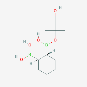 molecular formula C18H34B2O4 B578132 (1R,2R)-rel-1,2-Bis(4,4,5,5-tetramethyl-1,3,2-dioxaborolan-2-yl)cyclohexane CAS No. 1218790-09-0