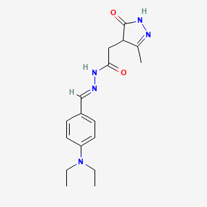 molecular formula C17H23N5O2 B5781331 N'-{(E)-[4-(diethylamino)phenyl]methylidene}-2-(3-methyl-5-oxo-4,5-dihydro-1H-pyrazol-4-yl)acetohydrazide 
