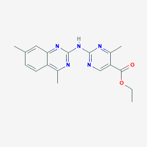 molecular formula C18H19N5O2 B5781363 Ethyl 2-[(4,7-dimethylquinazolin-2-yl)amino]-4-methylpyrimidine-5-carboxylate 