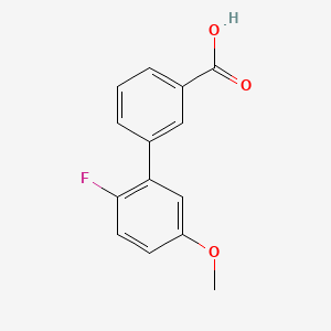 molecular formula C14H11FO3 B578137 2'-Fluoro-5'-methoxybiphenyl-3-carboxylic acid CAS No. 1215205-32-5
