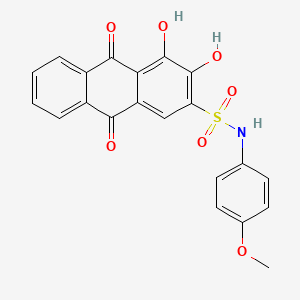 3,4-Dihydroxy-N-(4-methoxyphenyl)-9,10-dioxo-9,10-dihydroanthracene-2-sulfonamide