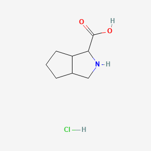 molecular formula C8H14ClNO2 B578141 Octahydrocyclopenta[c]pyrrole-1-carboxylic acid hydrochloride CAS No. 1219204-23-5
