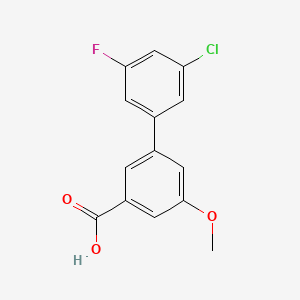 molecular formula C14H10ClFO3 B578145 3-(3-Chloro-5-fluorophenyl)-5-methoxybenzoic acid CAS No. 1261922-66-0