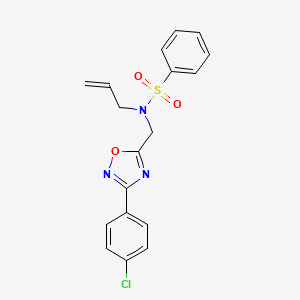 molecular formula C18H16ClN3O3S B5781457 N-{[3-(4-chlorophenyl)-1,2,4-oxadiazol-5-yl]methyl}-N-(prop-2-en-1-yl)benzenesulfonamide 