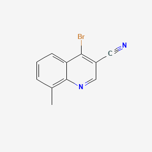 molecular formula C11H7BrN2 B578152 4-Bromo-8-methylquinoline-3-carbonitrile CAS No. 1242260-28-1