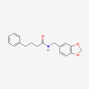 molecular formula C18H19NO3 B5781523 N-[(2H-1,3-BENZODIOXOL-5-YL)METHYL]-4-PHENYLBUTANAMIDE 