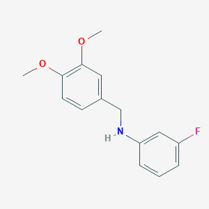 molecular formula C15H16FNO2 B5781533 N-[(3,4-dimethoxyphenyl)methyl]-3-fluoroaniline 