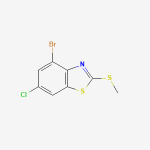 molecular formula C8H5BrClNS2 B578154 4-Bromo-6-chloro-2-(methylthio)benzo[d]thiazole CAS No. 1226808-55-4