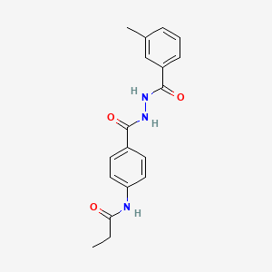 molecular formula C18H19N3O3 B5781638 N-(4-{[2-(3-methylbenzoyl)hydrazino]carbonyl}phenyl)propanamide 