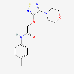 molecular formula C15H18N4O3S B5781655 N-(4-methylphenyl)-2-{[4-(4-morpholinyl)-1,2,5-thiadiazol-3-yl]oxy}acetamide 