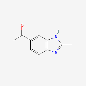 molecular formula C10H10N2O B578176 1-(2-methyl-1H-benzo[d]imidazol-5-yl)ethanone CAS No. 13535-47-2