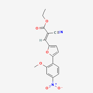 molecular formula C17H14N2O6 B5781779 ethyl (E)-2-cyano-3-[5-(2-methoxy-4-nitrophenyl)furan-2-yl]prop-2-enoate 