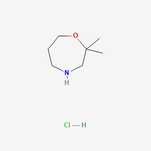 molecular formula C7H16ClNO B578179 2,2-二甲基-1,4-噁唑烷盐酸盐 CAS No. 1313738-94-1