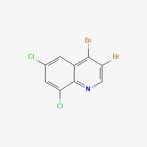 molecular formula C9H3Br2Cl2N B578185 3,4-Dibromo-6,8-dichloroquinoline CAS No. 1210404-05-9