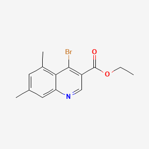 molecular formula C14H14BrNO2 B578187 Ethyl 4-bromo-5,7-dimethylquinoline-3-carboxylate CAS No. 1242260-06-5