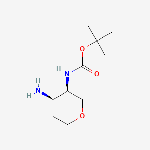 molecular formula C10H20N2O3 B578188 tert-Butyl ((3R,4R)-4-aminotetrahydro-2H-pyran-3-yl)carbamate CAS No. 1240390-36-6