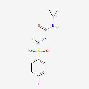 molecular formula C12H15FN2O3S B5781889 N-cyclopropyl-N~2~-[(4-fluorophenyl)sulfonyl]-N~2~-methylglycinamide 