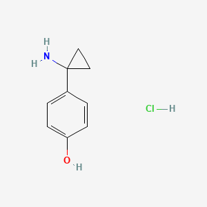 molecular formula C9H12ClNO B578192 4-(1-Aminocyclopropyl)phenol hydrochloride CAS No. 1266158-02-4