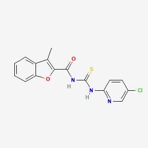 molecular formula C16H12ClN3O2S B5781960 N-{[(5-chloro-2-pyridinyl)amino]carbonothioyl}-3-methyl-1-benzofuran-2-carboxamide 