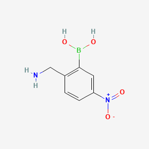 molecular formula C7H9BN2O4 B578199 2-(Aminomethyl)-5-nitrophenylboronic acid CAS No. 1217500-83-8