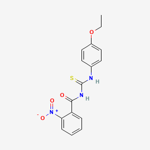 molecular formula C16H15N3O4S B5782002 N-[(4-ethoxyphenyl)carbamothioyl]-2-nitrobenzamide 