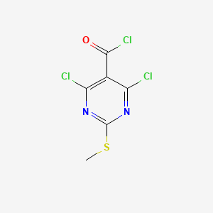 molecular formula C6H3Cl3N2OS B578204 4,6-Dichloro-2-(methylthio)pyrimidine-5-carbonyl chloride CAS No. 1269119-14-3