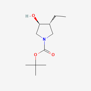 molecular formula C11H21NO3 B578206 tert-butyl (3R,4S)-3-ethyl-4-hydroxypyrrolidine-1-carboxylate CAS No. 1228880-43-0