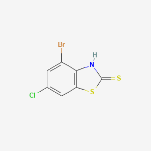 molecular formula C7H3BrClNS2 B578218 4-Bromo-6-chlorobenzo[d]thiazole-2-thiol CAS No. 1215205-90-5