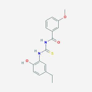 molecular formula C17H18N2O3S B5782222 N-[(5-ethyl-2-hydroxyphenyl)carbamothioyl]-3-methoxybenzamide 