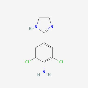 molecular formula C9H7Cl2N3 B578228 2,6-dichloro-4-(1H-imidazol-2-yl)aniline CAS No. 1337882-05-9