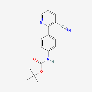 molecular formula C17H17N3O2 B578234 tert-Butyl N-[4-(3-cyanopyridin-2-yl)phenyl]carbamate CAS No. 1352318-65-0