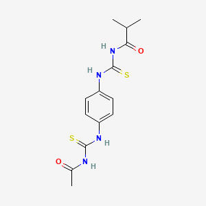 molecular formula C14H18N4O2S2 B5782370 N-[[4-(acetylcarbamothioylamino)phenyl]carbamothioyl]-2-methylpropanamide 
