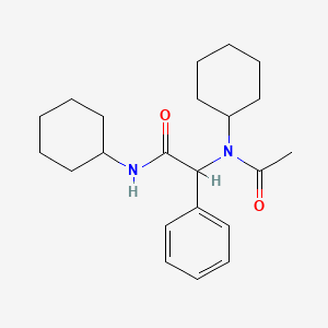 molecular formula C22H32N2O2 B578242 Acetamide,n-cyclohexyl-2-(n-cyclohexylacetamido)-2-phenyl- CAS No. 13326-96-0