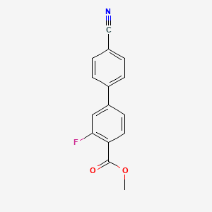 molecular formula C15H10FNO2 B578246 Methyl 4-(4-cyanophenyl)-2-fluorobenzoate CAS No. 1365272-59-8