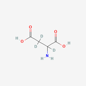 molecular formula C4H7NO4 B578249 DL-Aspartic acid-d3 CAS No. 14341-75-4