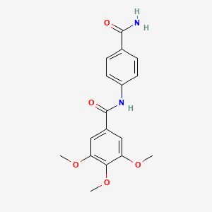 molecular formula C17H18N2O5 B5782497 N-(4-carbamoylphenyl)-3,4,5-trimethoxybenzamide 