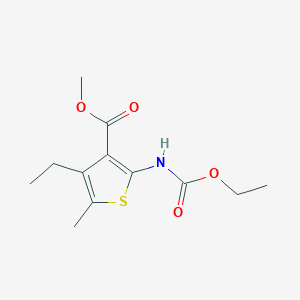 molecular formula C12H17NO4S B5782653 methyl 2-[(ethoxycarbonyl)amino]-4-ethyl-5-methyl-3-thiophenecarboxylate 